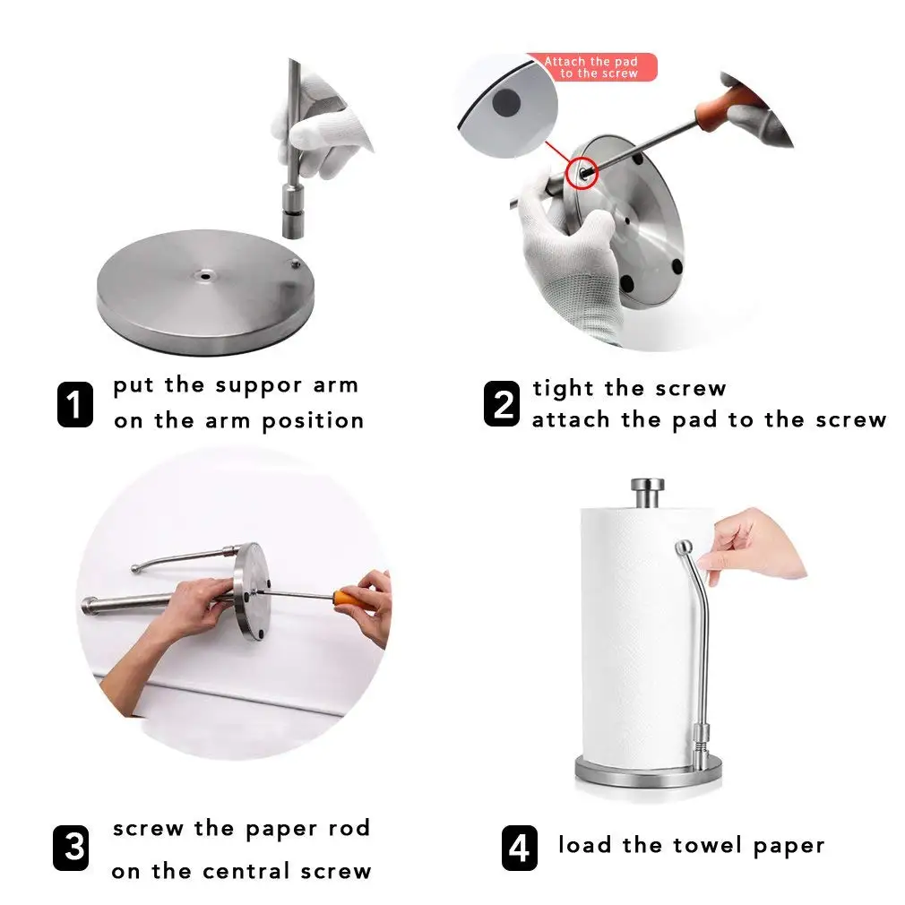 Стоячий бумажный держатель для полотенец Держатель кухонных салфеток из