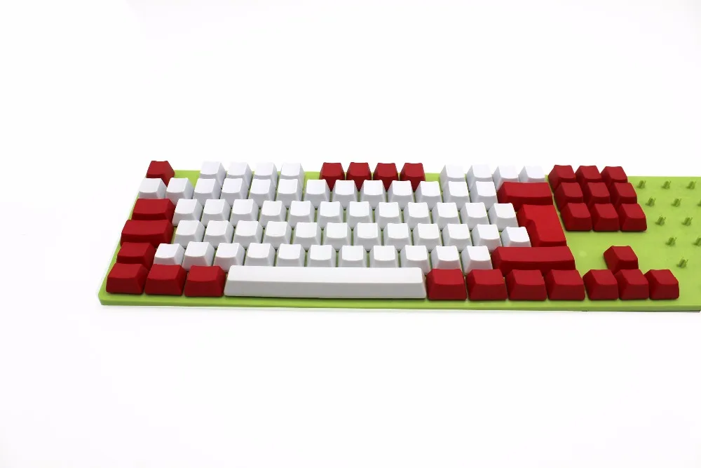 Бело-красные смешанные толстые клавиши YMDK PBT без рисунка ISO ANSI колпачки клавиш OEM