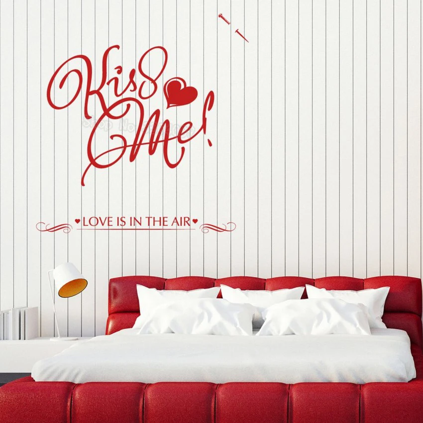 Большая виниловая наклейка Note Kiss Me Love Настенная Наклейка с надписью домашний