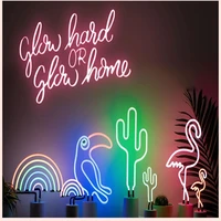 neon light led night light table lamp flamingo rainbow christmas home 3d desk lamp for holiday xmas party wedding decorations
