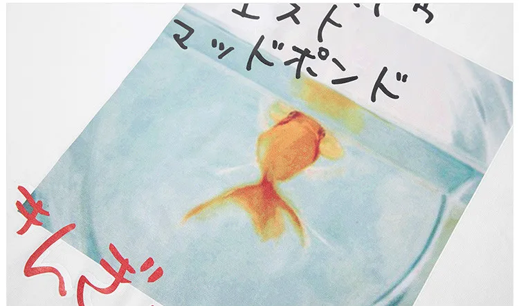 Футболка мужская с надписью Fish In Fishbowl повседневная тенниска из 100% хлопка в стиле