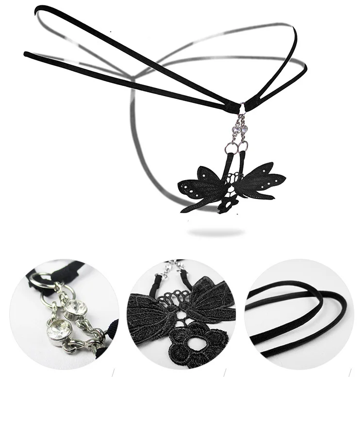 Женские сексуальные кружевные стринги с бабочками прозрачные трусики трусы