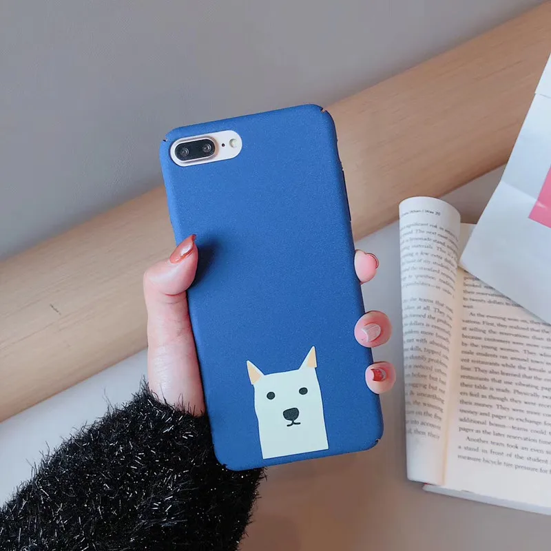 JIBAN Lovely Cartoon Puppy Phone Case for Apple Iphone XS Max/XR Mobile IPhone 8plus/7p/6s Frosted Hard Cover |