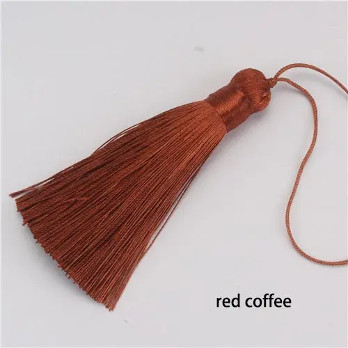 22 red coffee 2 шт./упак. 8 см для рукоделия с кисточками полиэстер, шелк, с бахромой, с кисточками отделкой Швейные аксессуары для свадебного декора ювелирные изделия аксессуары - Цвет: 22 red coffee
