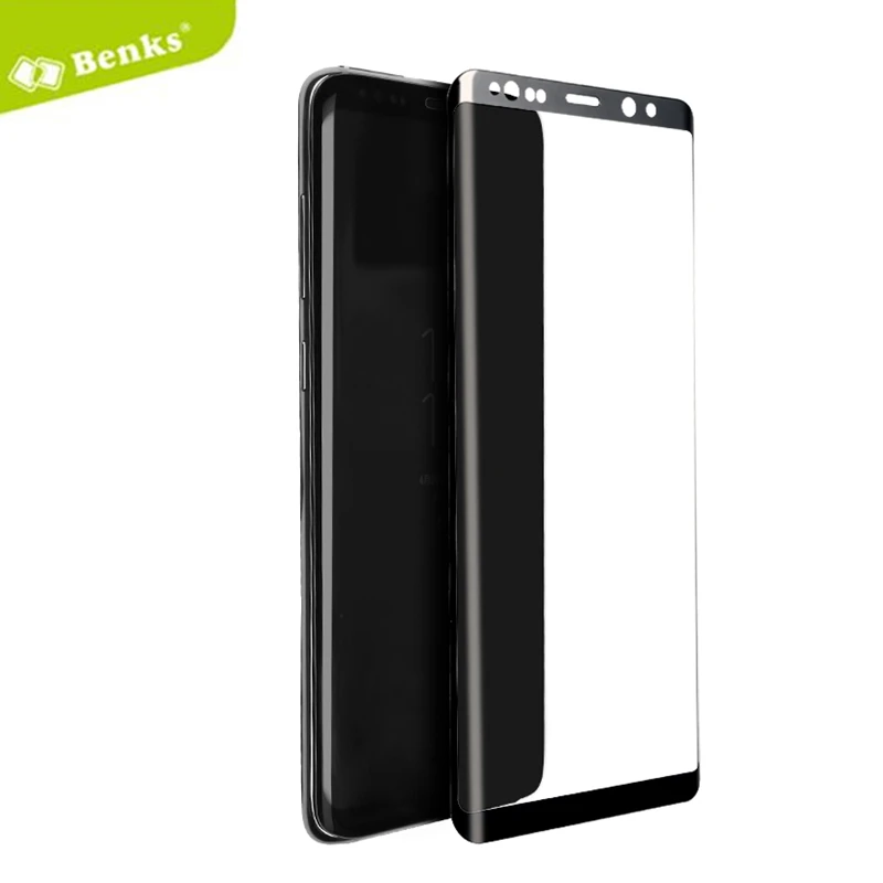 Для samsung Galaxy Note 8 закаленное Стекло оригинальные BENKS для Galaxy Note8 Экран протектор 3D экран загибающаяся Защитная пленка защита ЖК экрана - Цвет: Black