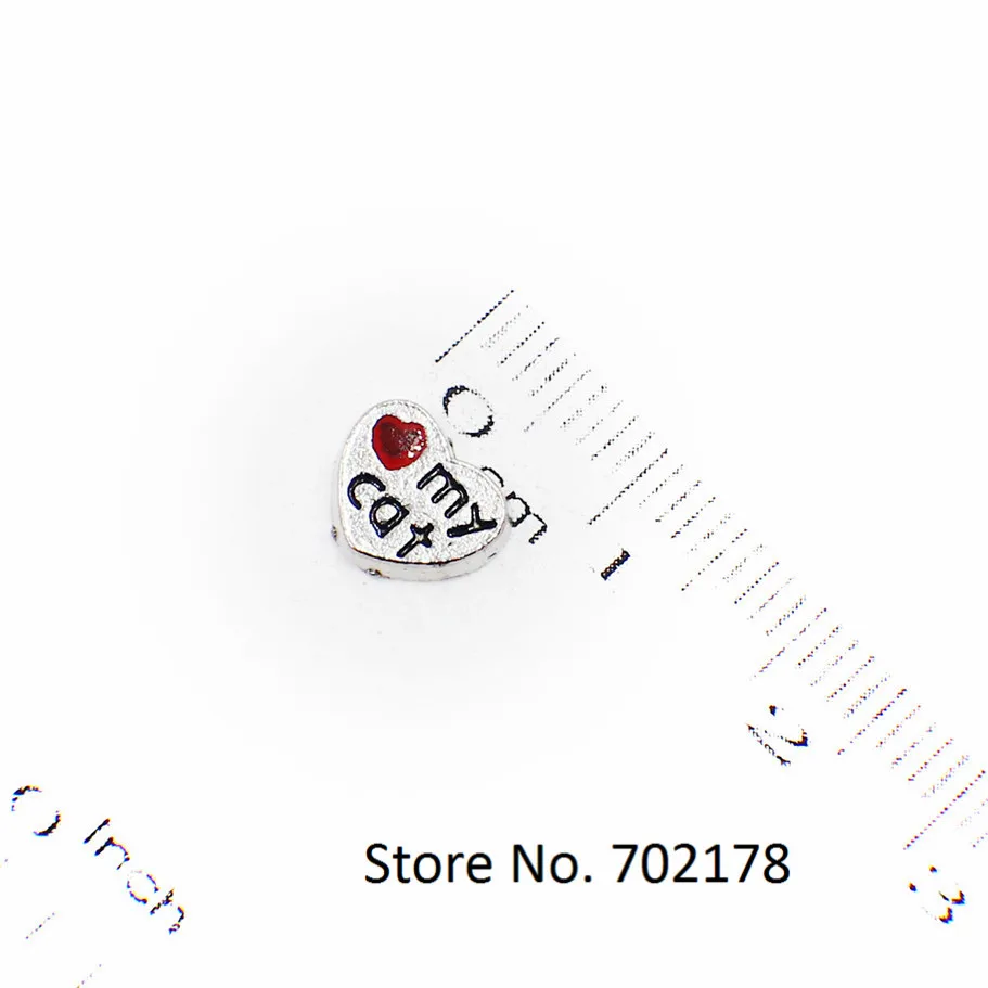 Love my cat FC037 wholesales10pcs floating locket glass charm fit living as families friend gift | Украшения и аксессуары