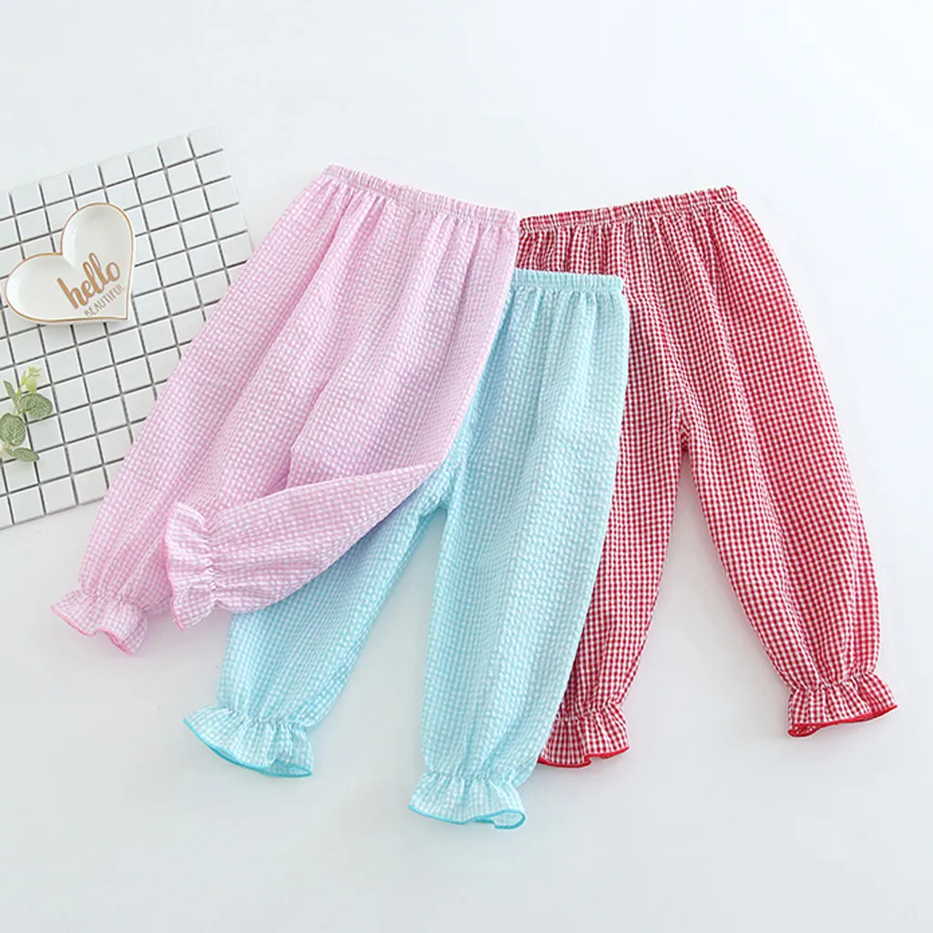 SAGACE противомоскитные трусики для девочек детские брюки летние клетчатые штаны