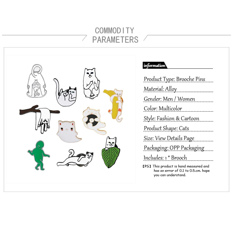 Креативная Повседневная брошь в виде кота банана модная зеленая для мужчин кошек