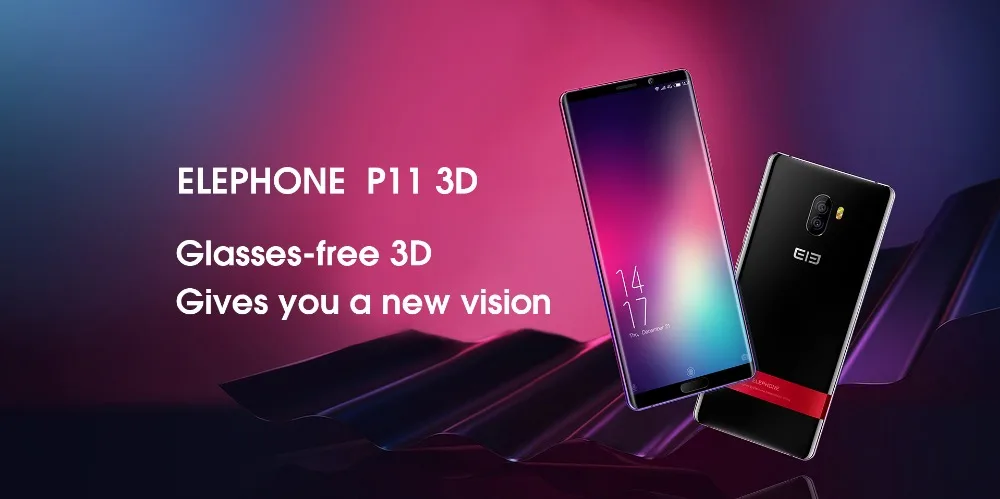 Elephone P11 3D смартфон Helio X25 Deca Core, 6,0 дюймов, Android 8,0, 4 Гб ОЗУ, 64 Гб ПЗУ, 16 МП, отпечаток пальца, мобильный телефон