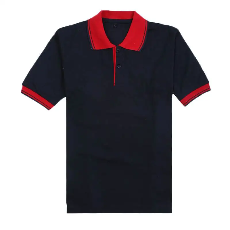 black red Новая Брендовая женская Повседневная рубашка-поло, дышащий Топ, летние женские рубашки поло с коротким рукавом, плюс размер, Хлопковые женские Лоскутные Поло - Цвет: black red