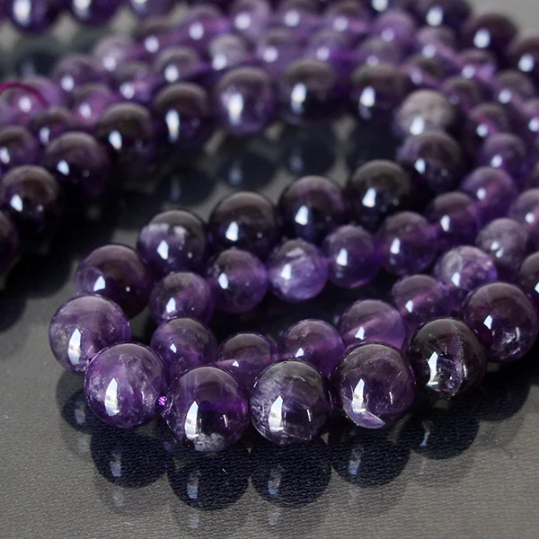 NiceBeads 4 6 8 10 мм фиолетовые бусины из натурального камня незакрепленные сделай сам