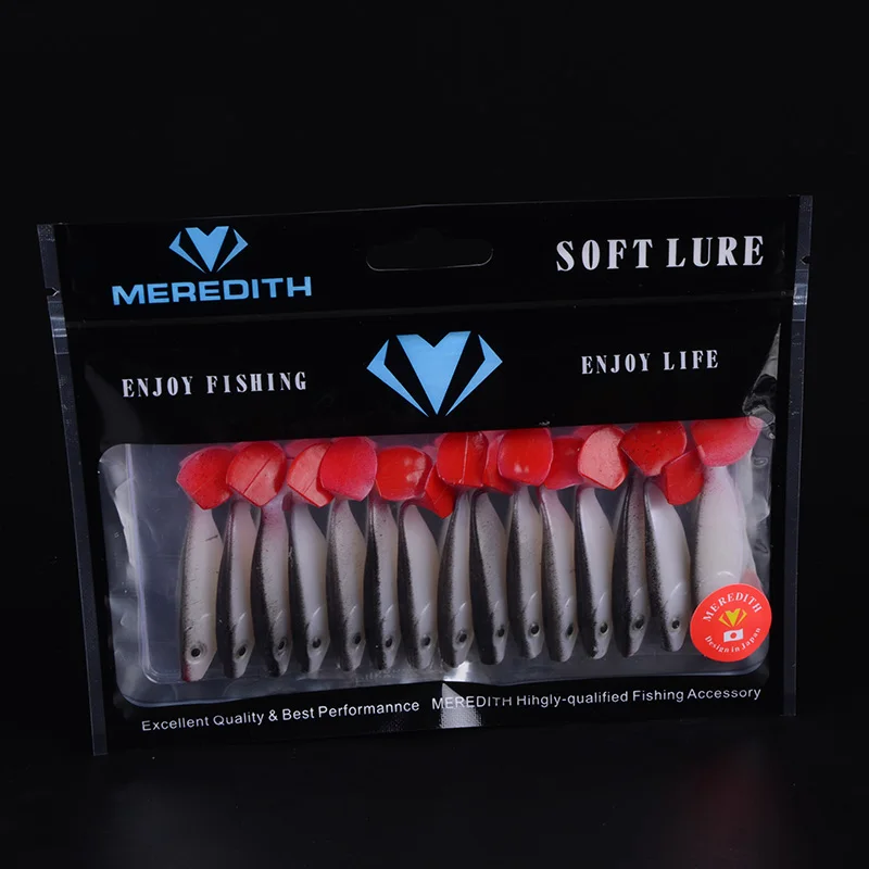 Популярный магазин розничной продажи MEREDITH JX53-05 15шт 55мм 2г мягкие приманки для
