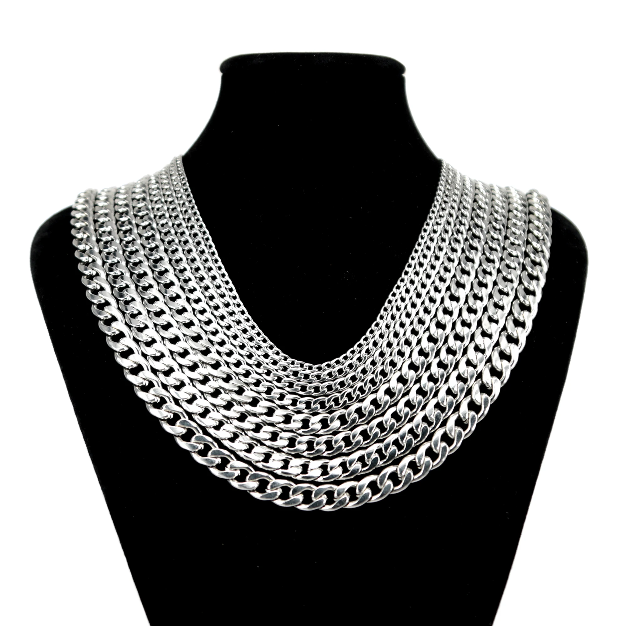 Модная мужская Серебряная цепочка Figaro из титановой нержавеющей стали 8 6 36 дюймов