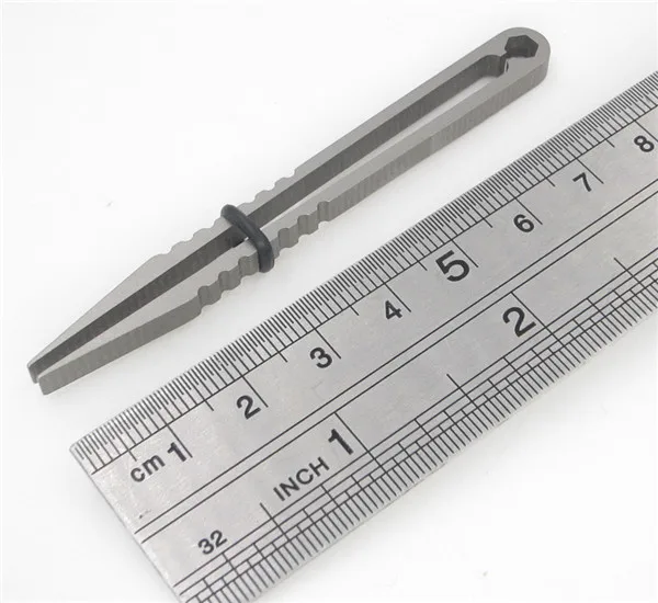 Large Silver Титановый Пинцет tc4 ti EDC зубчатый зажим карман для гаджетов многофункциональный дорожный зажим мини инструмент для походов - Цвет: Large Silver