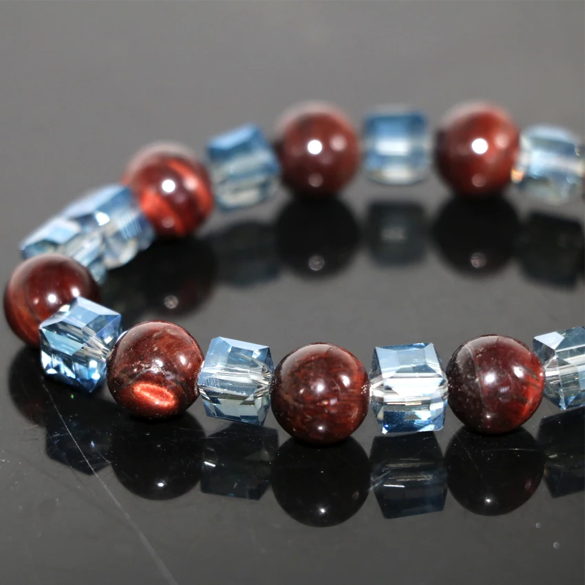 Оптовая цена натуральный красный тигр глаз камень браслеты 10 мм Круглые бусины 8