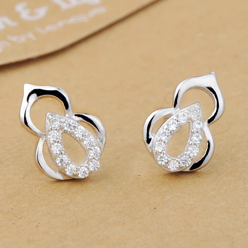 China Earrings Fashion Gourd Pattern Lucky Wedding Jewelry for Women Sterling Silver Stud Female Gift | Украшения и аксессуары
