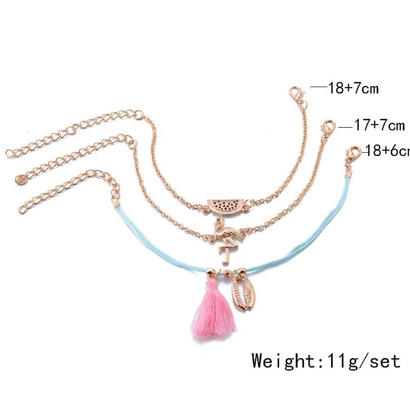 3 шт./компл. Модный чехол арбузная подвеска Фламинго браслет для женщин простой