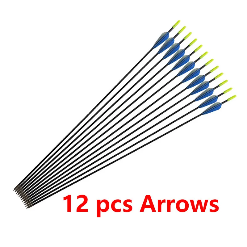Only 12 pcs arrows 40lbs деревянный изогнутый лук с 6 шт. стрелами для правой руки стрельба из лука лук открытый начинающих стрельба Охотничьи аксессуары дартс - Цвет: Only 12 pcs arrows