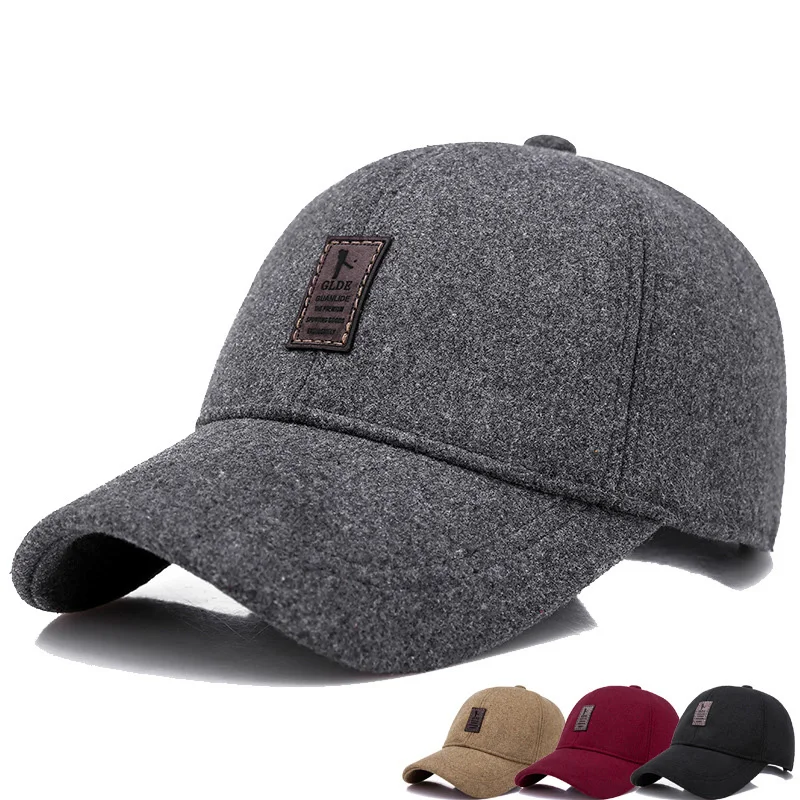 

Newly Winter Women Men Baseball Cap Wild Casual Korean Version Wool Embroidered Letters Duck Tongue Hat Warm Dad Hats
