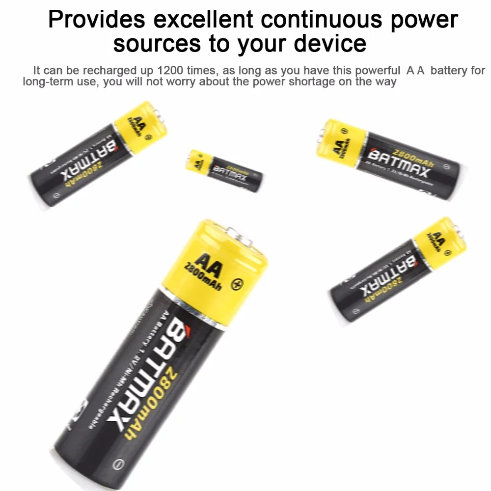 20 шт AA перезаряжаемая батарея AA NiMH 1,2 V 2800mAh Ni-MH 2A предварительно заряженная батарея+ 8 слотов AA/AAA комплекты зарядного устройства для камеры