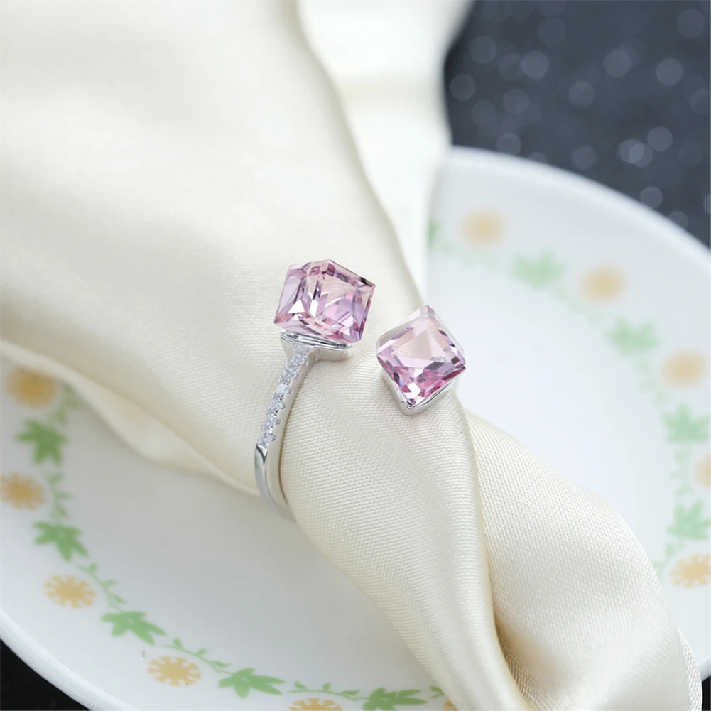 Женское кольцо из серебра 925 пробы с розовым кристаллом|925 sterling silver ring|sterling ringsrings