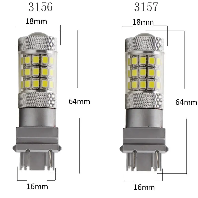 Стайлинг автомобиля! 2 шт. T25 3156 3157 2835 42 SMD светодиоды с объективом автомобильная