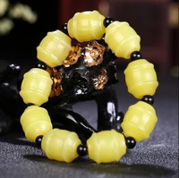 china manual hetian yellow jade bracelet stone beads anklets jade seed material