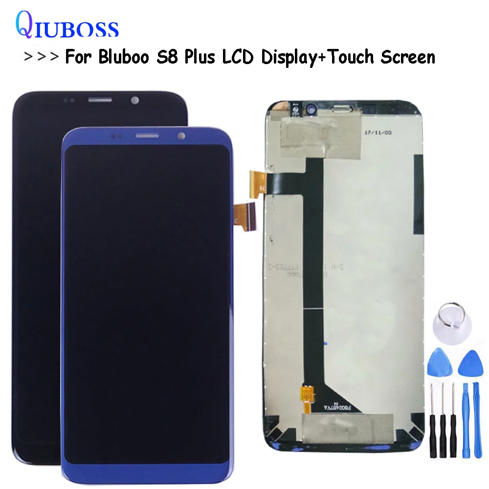 Черный/синий для Bluboo S8 Plus ЖК дисплей и фотодетали с инструментами +|Экраны