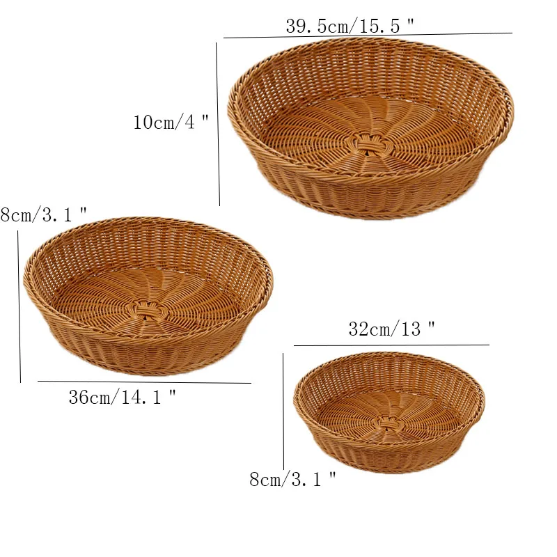 

Creative Rattan Fruit Storage Basket Organizer Home Living Room Supermarket Display Fruit Sundries Finishing Storage Basket