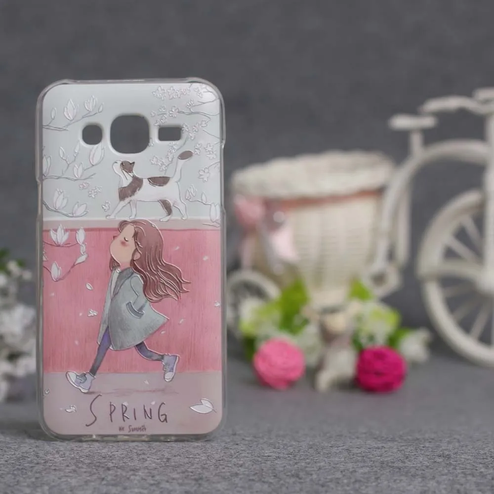 Модный чехол для Samsung Galaxy J5 J500 J500F цветной защитный задней панели телефона с 3D