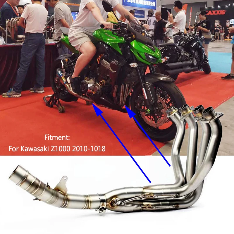 Z1000 2010 2018 глушитель выхлопной трубы мотоцикла 304 нержавеющая сталь передняя Труба