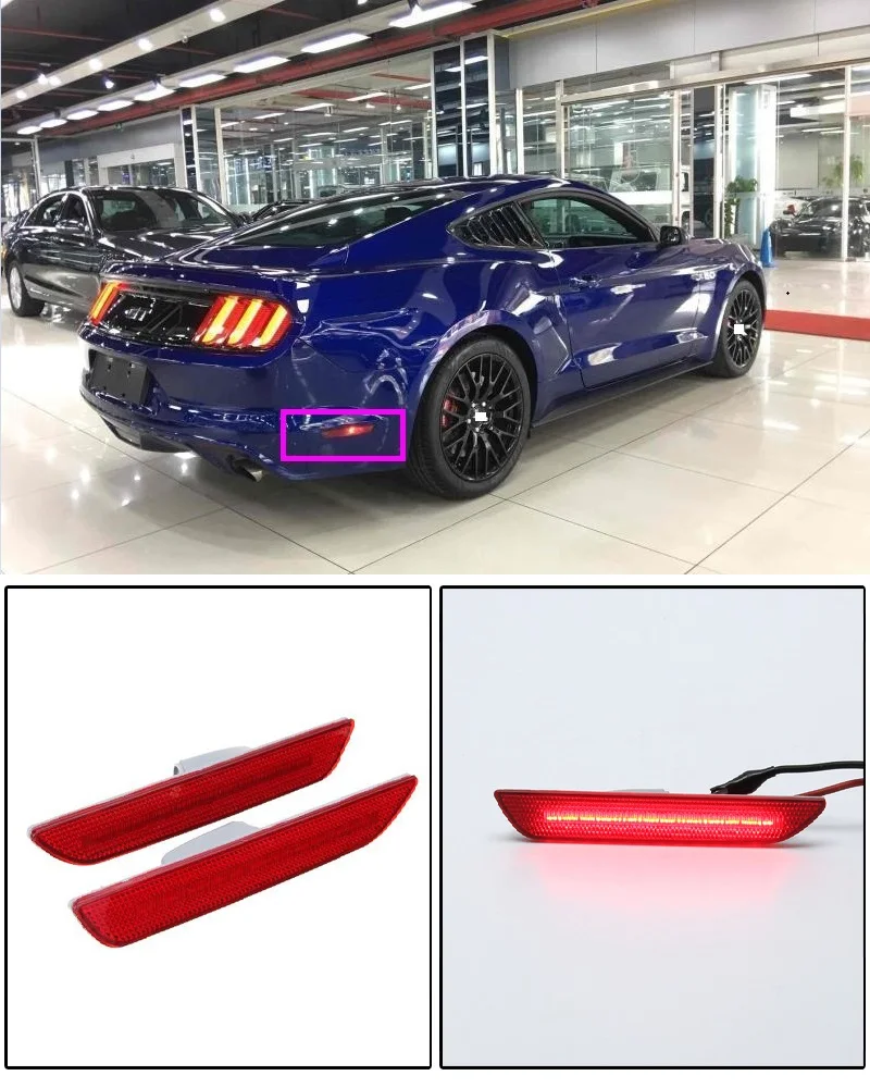 Capqx для Ford Mustang для заднего бампера боковые габаритные отражатель света сторона светодиодный сигнал сигнальная лампочка Предупреждение лампа