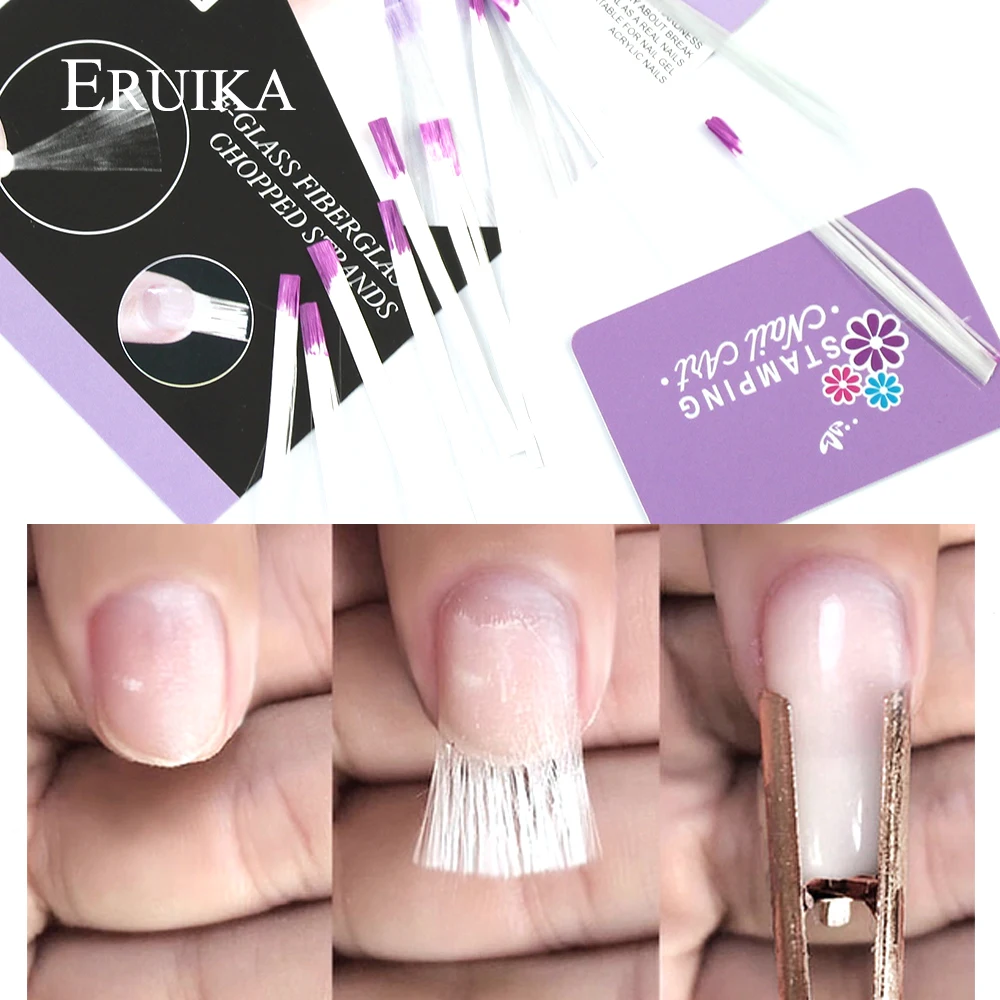 ERUIKA 10 шт./упак. Fibernails форма ногтей Акриловые Советы волокна Стекло расширение волокна Стекло ногти шелк здания Маникюрный Инструмент