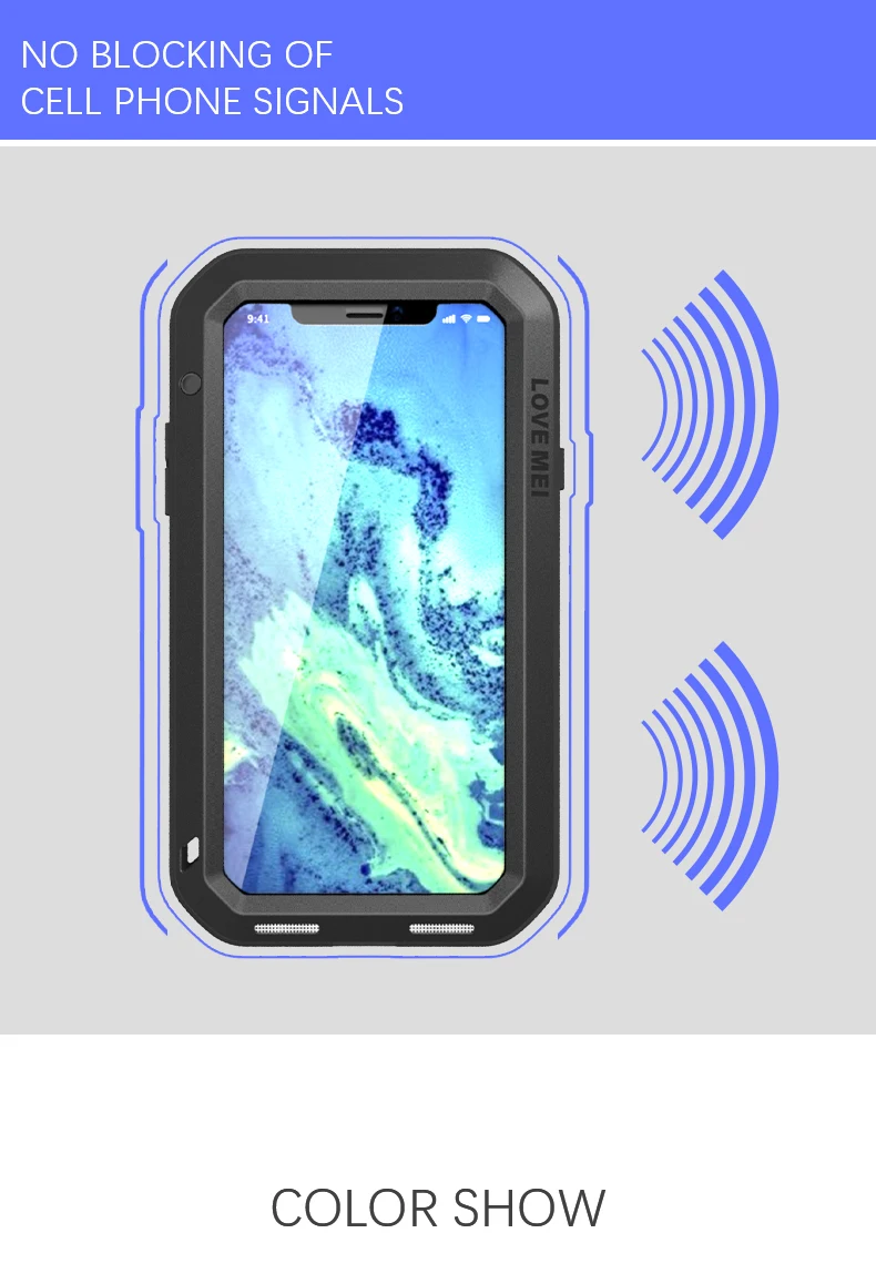Gorilla glass) чехол Love Mei для Apple iphone XS X металлический бронированный противоударный