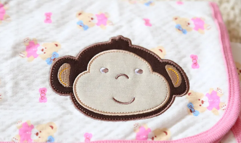 

2 Layers Thick Newborn Baby Receiving Blanket Multifunctional Cover Quilt Babies Beddings Pink Monkey Blue Elephant