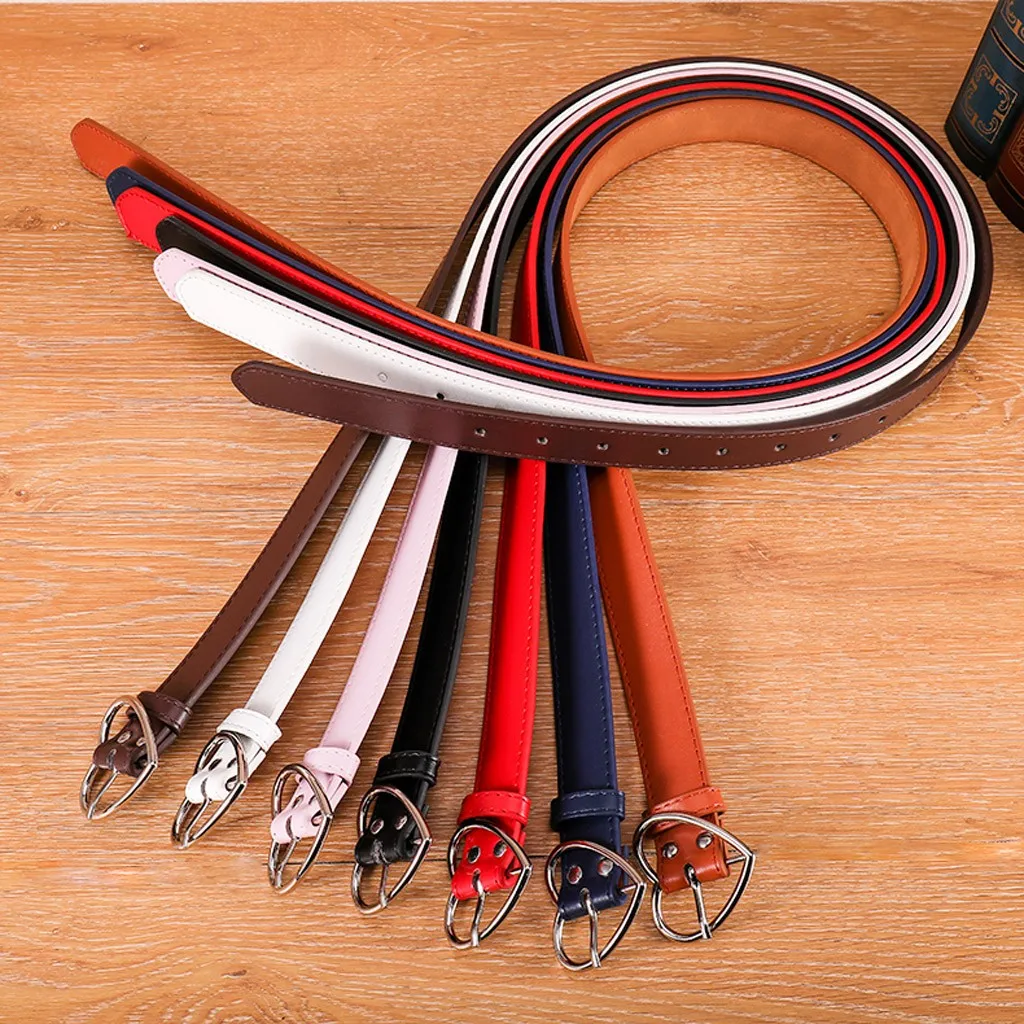 Женские кожаные ремни SAGACE тонкие облегающие карамельных цветов регулируемый