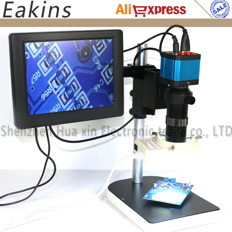 

18MP 1080P HDMI USB Electronic Video Digital Microscope Camera+100X Zoom C-mount Lens+Microscope Stand+56 LED Ring Light