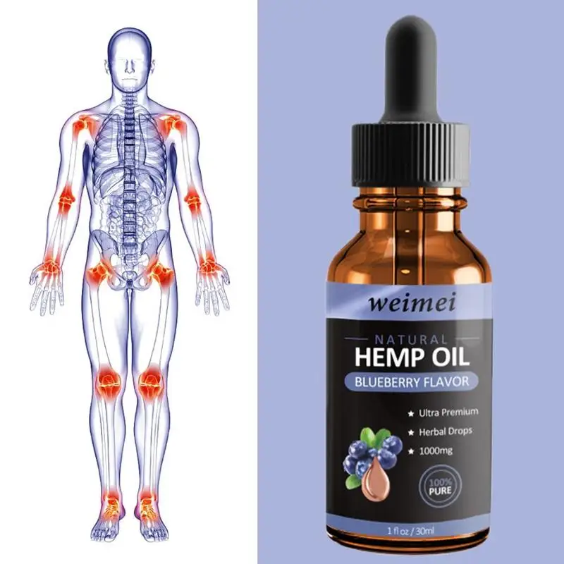 30ml Natural Blueberry Flavor Hemp Essential Oil 1000MG CBD Herbal Drops Relieve Stress Facial Body Skin Care Help Sleep | Красота и