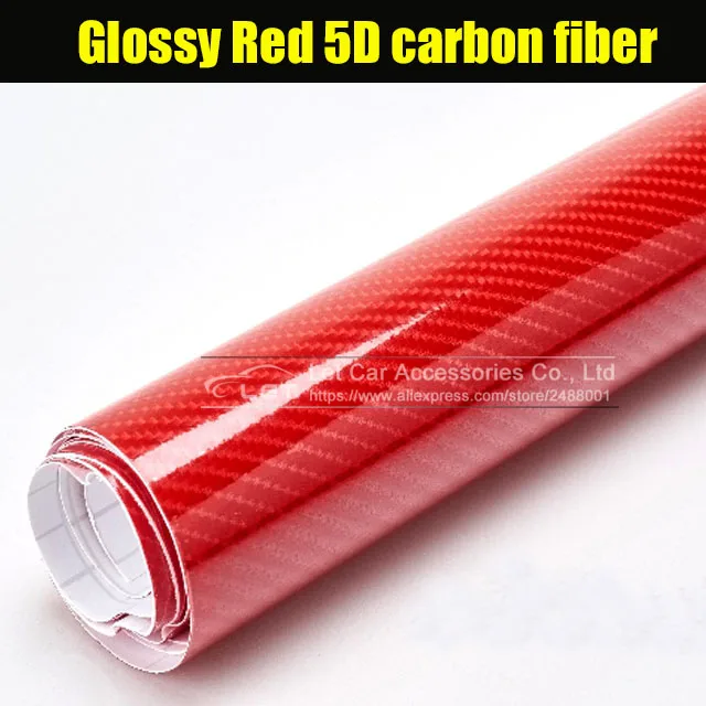 

Car Styling Glossy Red 5D Carbon Fiber Vinyl film Car Wrap
