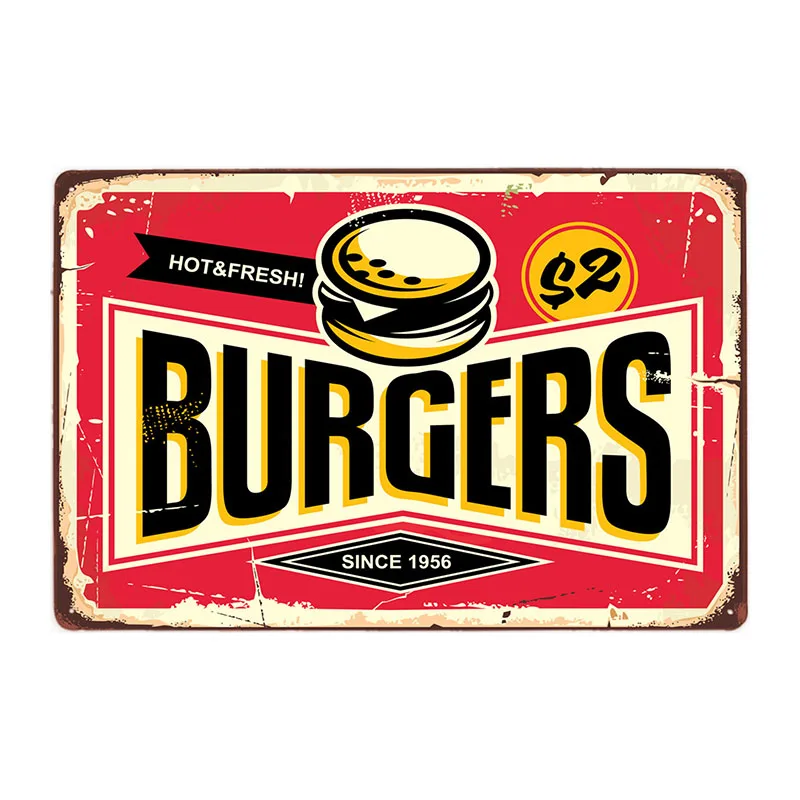 70150 Hot Dogs Retro Tin Sign Hotdog Metal Poster Vintage Plaque Fast Food Hotel Shop Wall Decor 20x30cm - Цвет: 70150