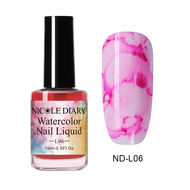 15ml ND06 NICOLE DIARY 15 мл Лак для ногтей Цветущий гель для ногтей акварельные чернила эффект дыма смазывание пузырь лак для творчества Маникюр украшения - Цвет: 15ml ND06