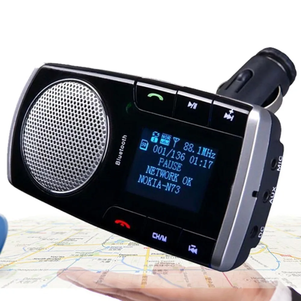 Комплект беспроводной связи bluetooth для автомобиля 2.1A автомобильное зарядное устройство Hands Free fm-передатчик MP3 музыкальный плеер USB светодиодный экран с пультом дистанционного управления