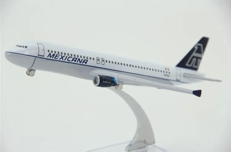 Модель самолета A320 авиакомпании Мексики модель металлическая для детей игрушки