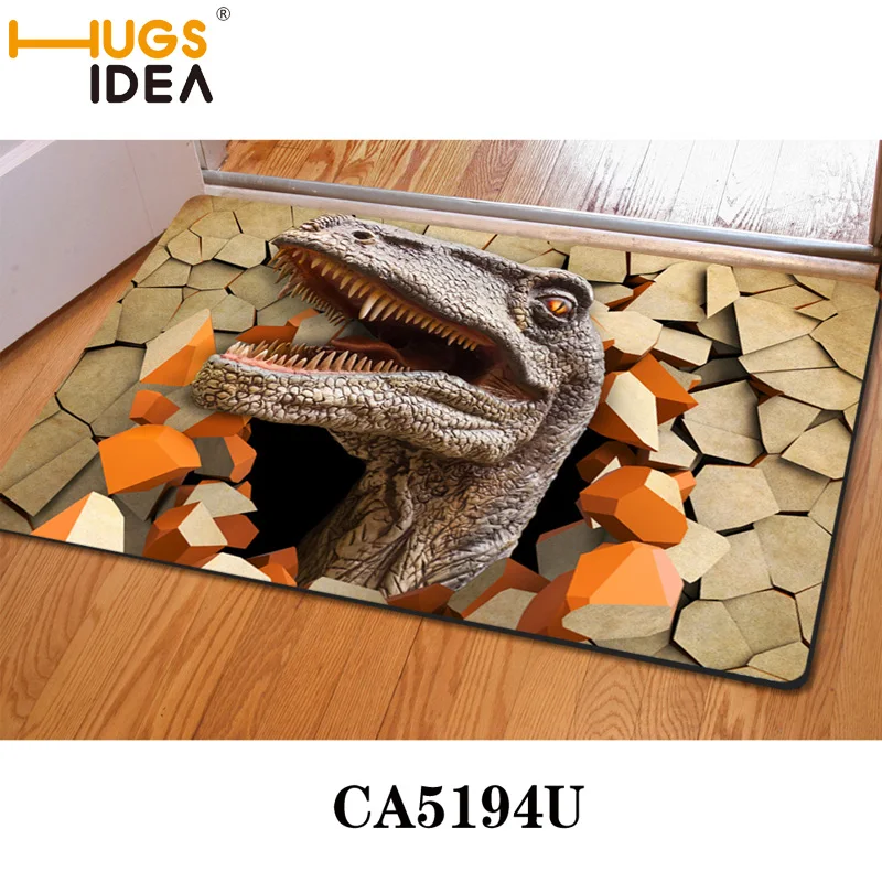 HUGSIDEA 40*60 см 3D ковер с принтом динозавра Нескользящие ковры и коврики для гостиной