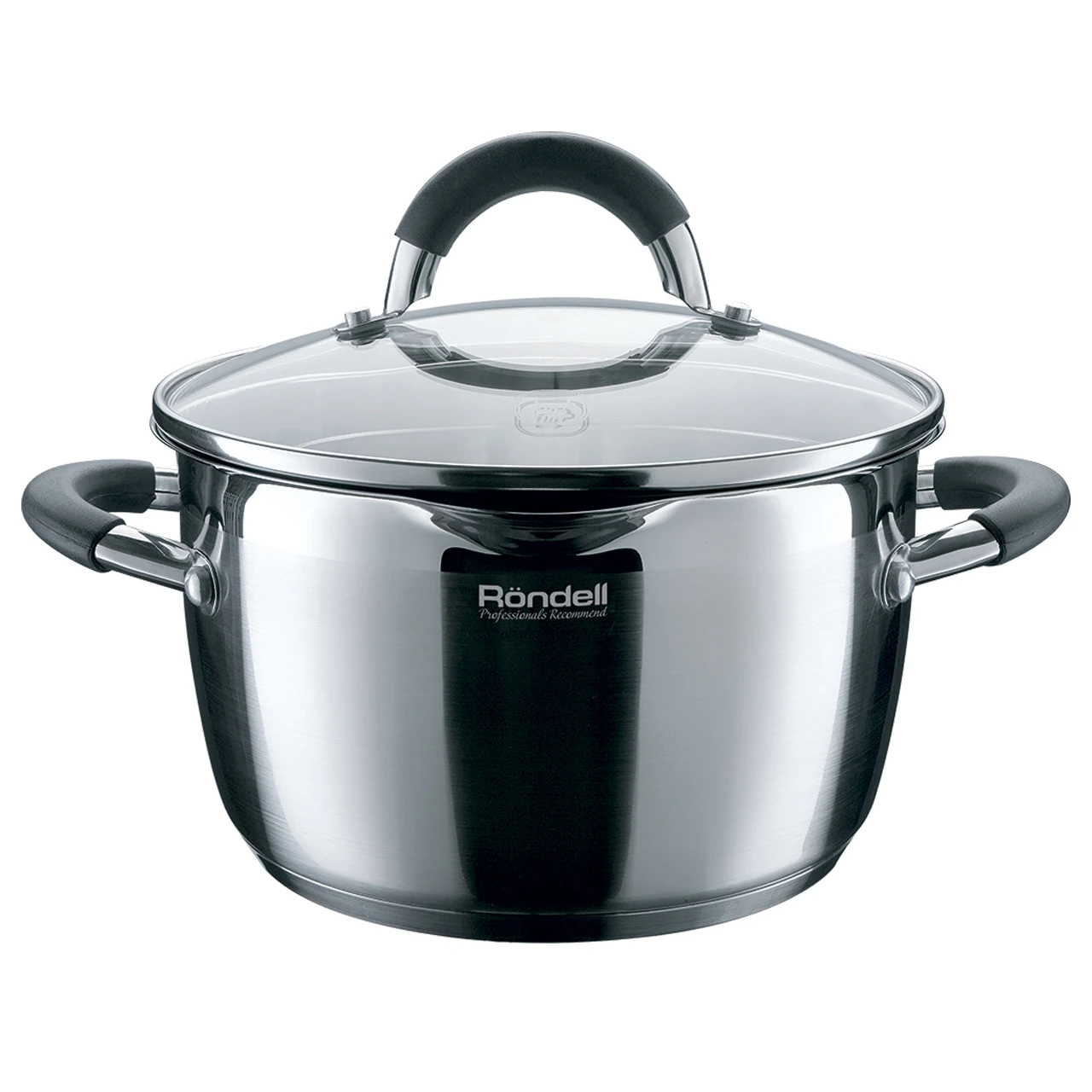 Кастрюля с крышкой Rondell Flamme 20 см (3 2 л) RDS-024 (Диаметр объем 3.2 л нержавеющая сталь