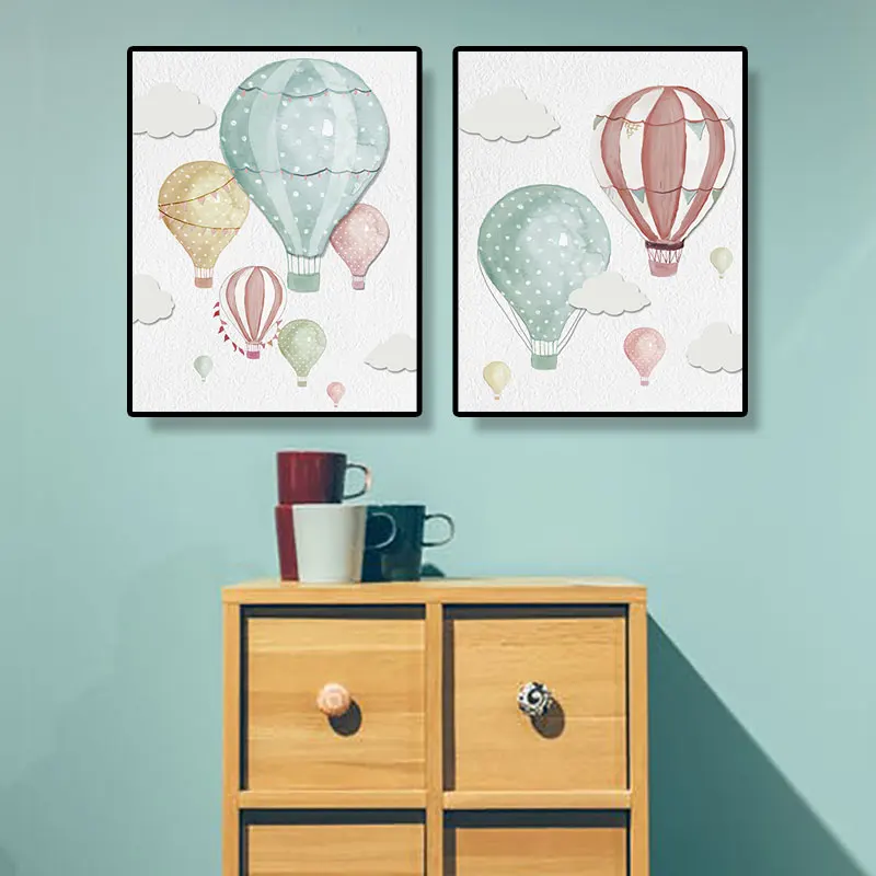 Скандинавский цветной воздушный шар холст Художественная печать постер