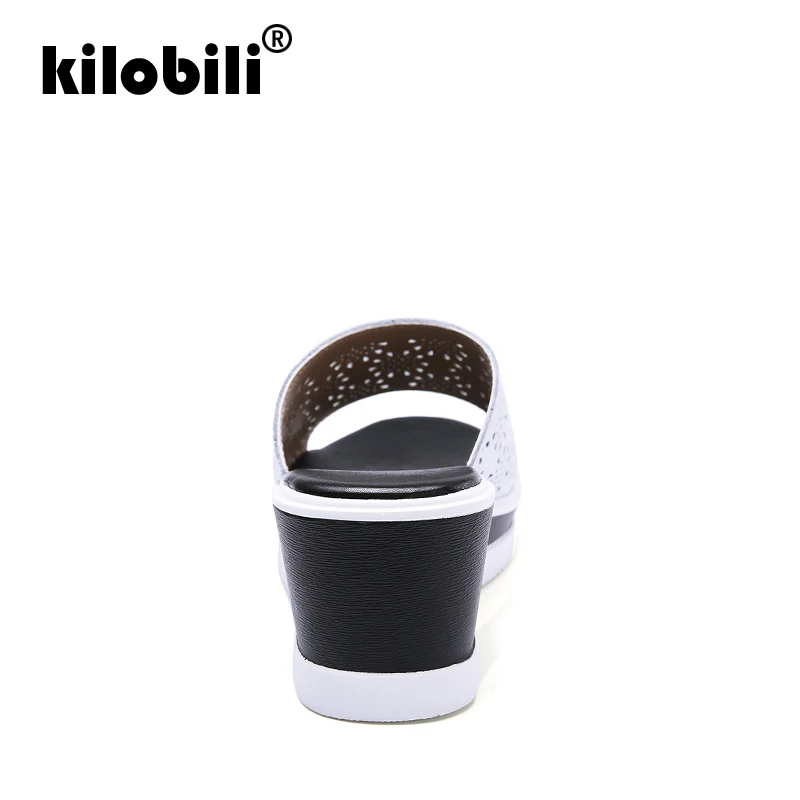 Kilobili/2019 женские шлепанцы Вьетнамки сандалии на плоской платформе Босоножки с
