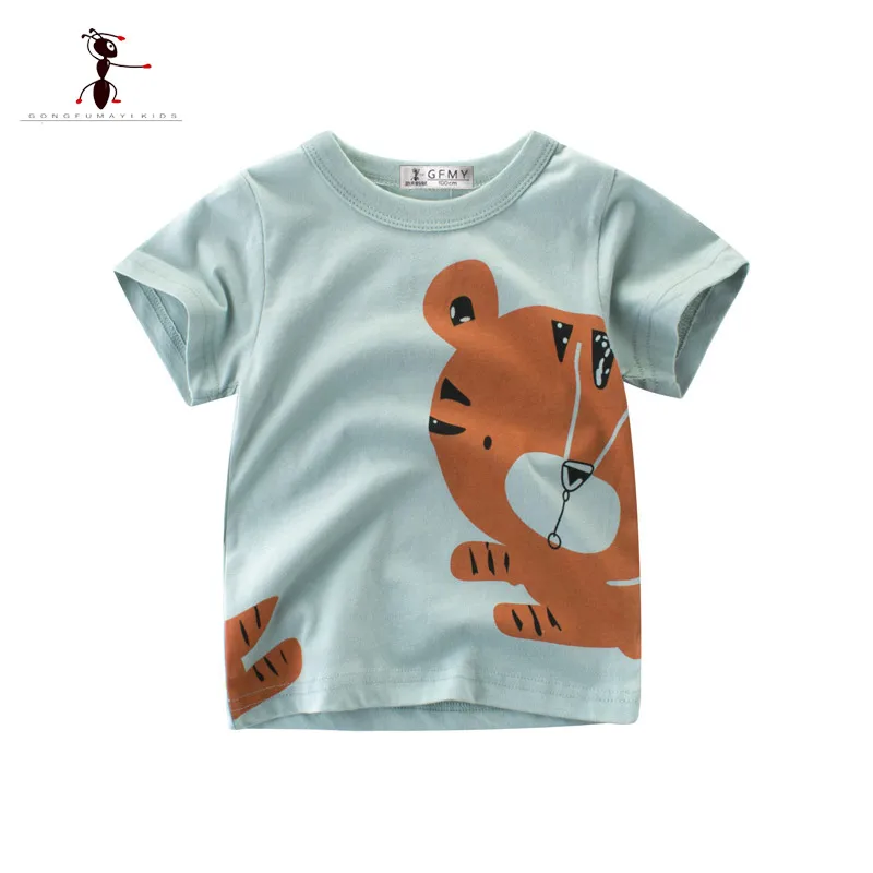 2018 Летняя футболка для мальчиков хлопок лоскутное Цвет шорты с круглым вырезом