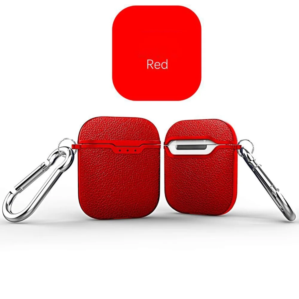 Чехол-сумка из кожи личи для Apple AirPods, Bluetooth, беспроводные наушники, мягкий мужской чехол для Air Pods, чехол для гарнитуры, зарядная коробка, чехлы