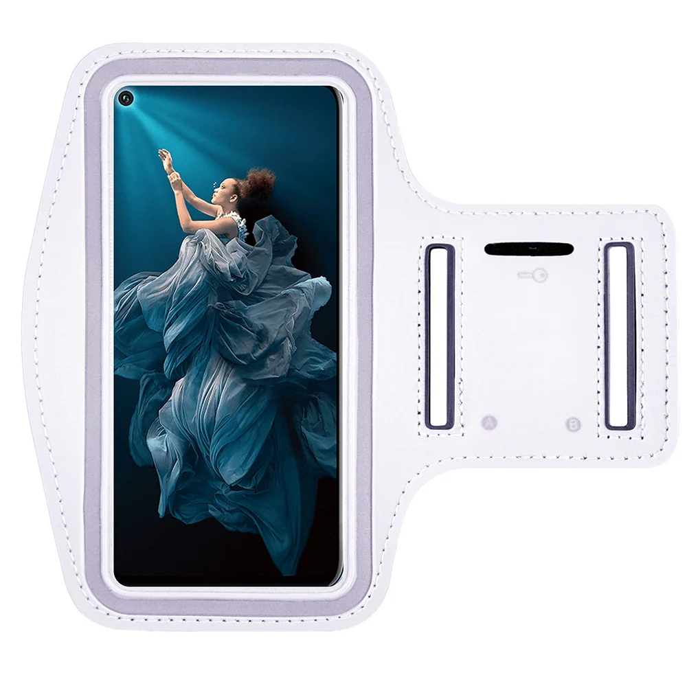 Белый Универсальная спортивная сумка для бега для huawei Honor 20 Pro 9X 7X 8X View 20 Lite Honor 10 9 фитнес-упражнения на руку Защитная сумка для телефона - Цвет: Белый